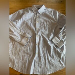 David Taylor Classic Pinstripe Button Down Shirt Men’s Blue 18 1/2 34-35” Preown